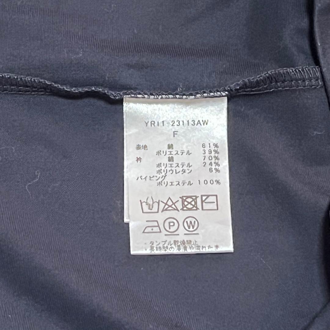 yori　スカラップカラー　長袖トップス　 ネイビーF