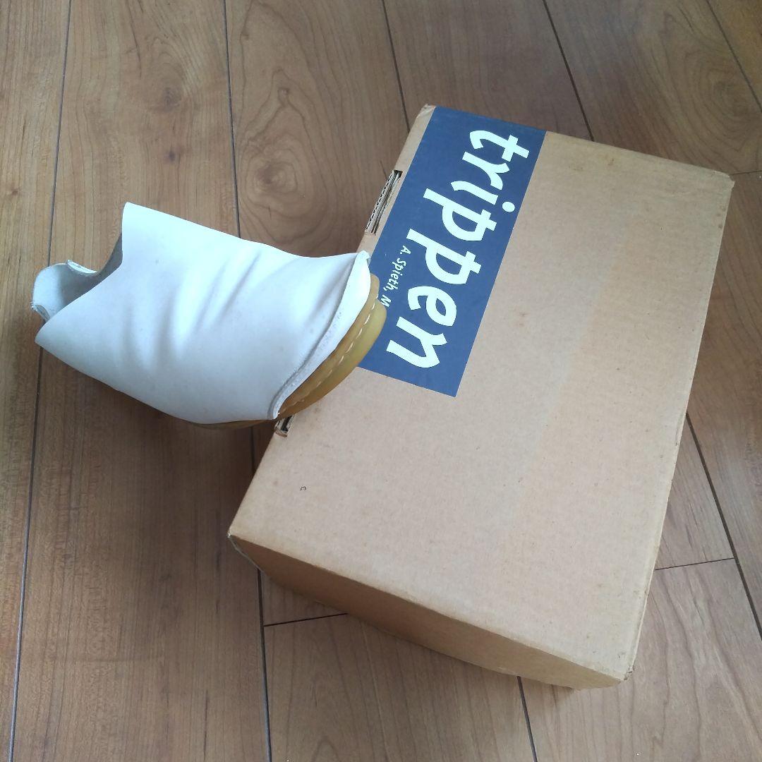 trippen ホワイト レザー サンダル