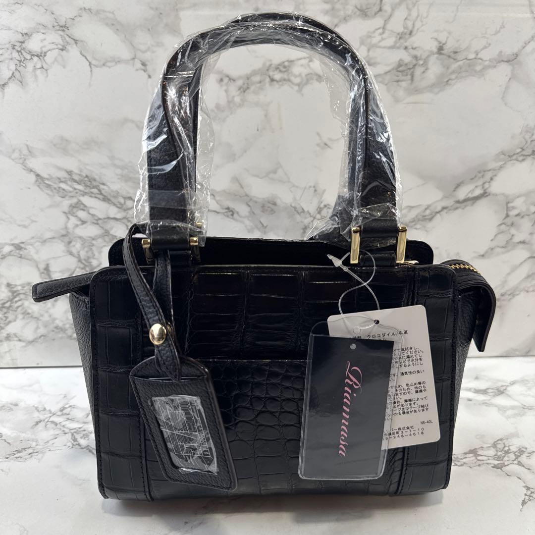 専用新品未使用 RIAMASA リアマッサ ワニ革 クロコダイルレザー ハンドバ