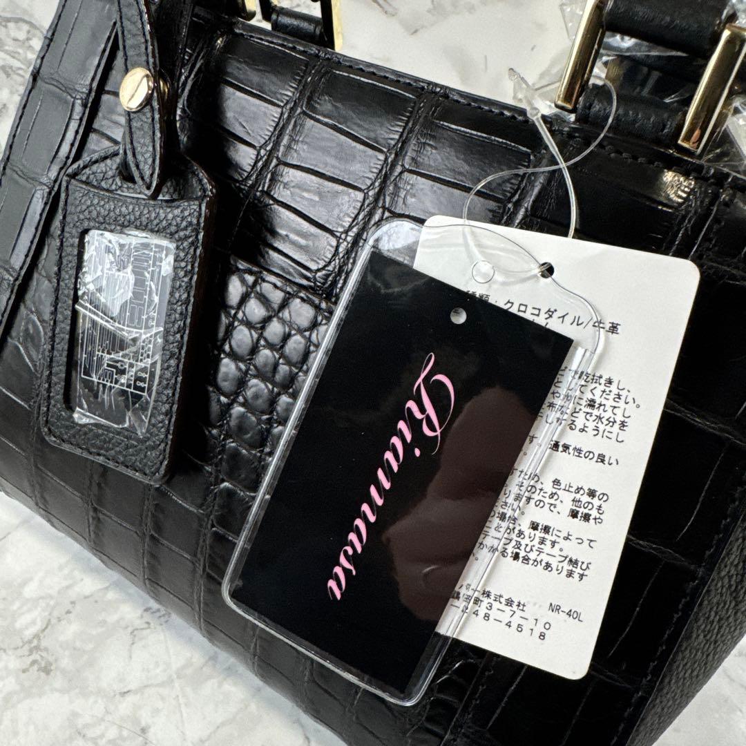 専用新品未使用 RIAMASA リアマッサ ワニ革 クロコダイルレザー ハンドバ