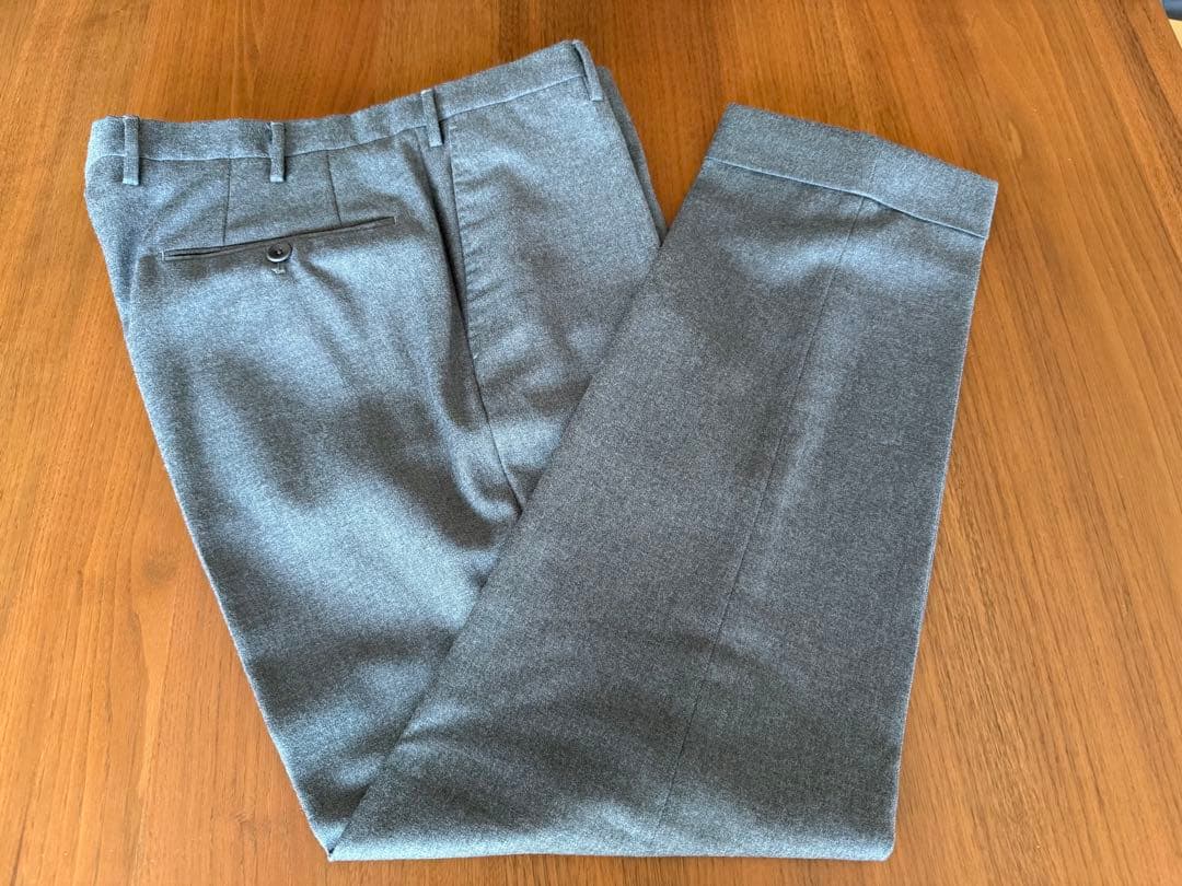 インコテックス スリムフィット ウールサキソニー ライトグレー サイズ48