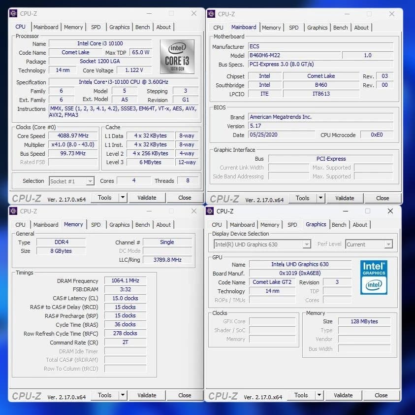 FRONTIER／ i3 10100／8Gb／MVMe256Gb