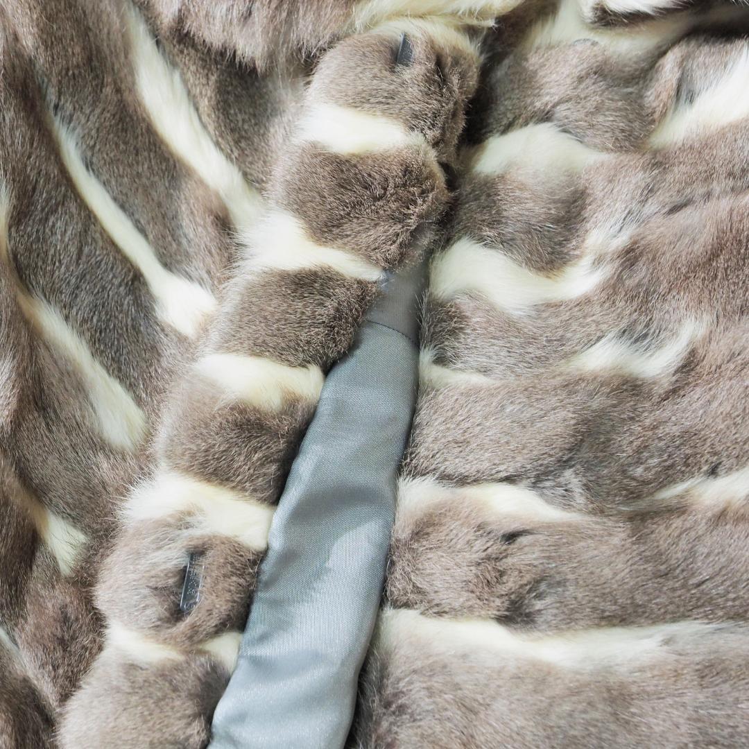 エンバ EMBA リアルファー毛皮 ケープ ポンチョ 羽織 ホワイト グレージュ