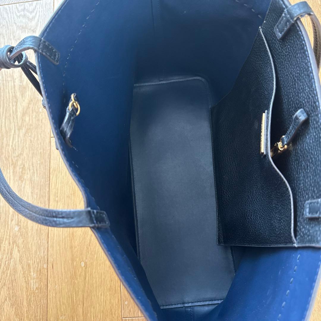 【MONOTOWN】トリーバーチ ブラックレザー トートバッグ