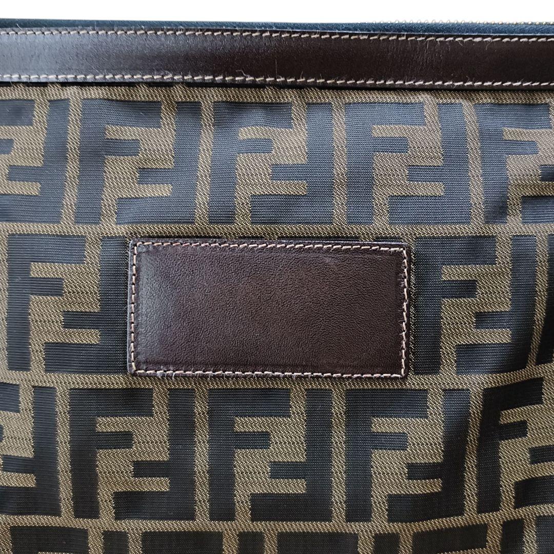 FENDI フェンデ クラッチバッグ ズッカ柄 キャンバス×レザー