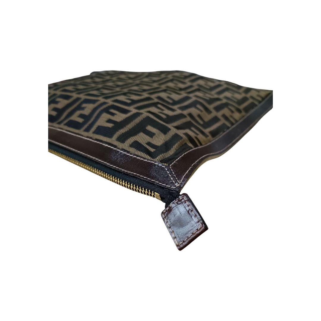 FENDI フェンデ クラッチバッグ ズッカ柄 キャンバス×レザー