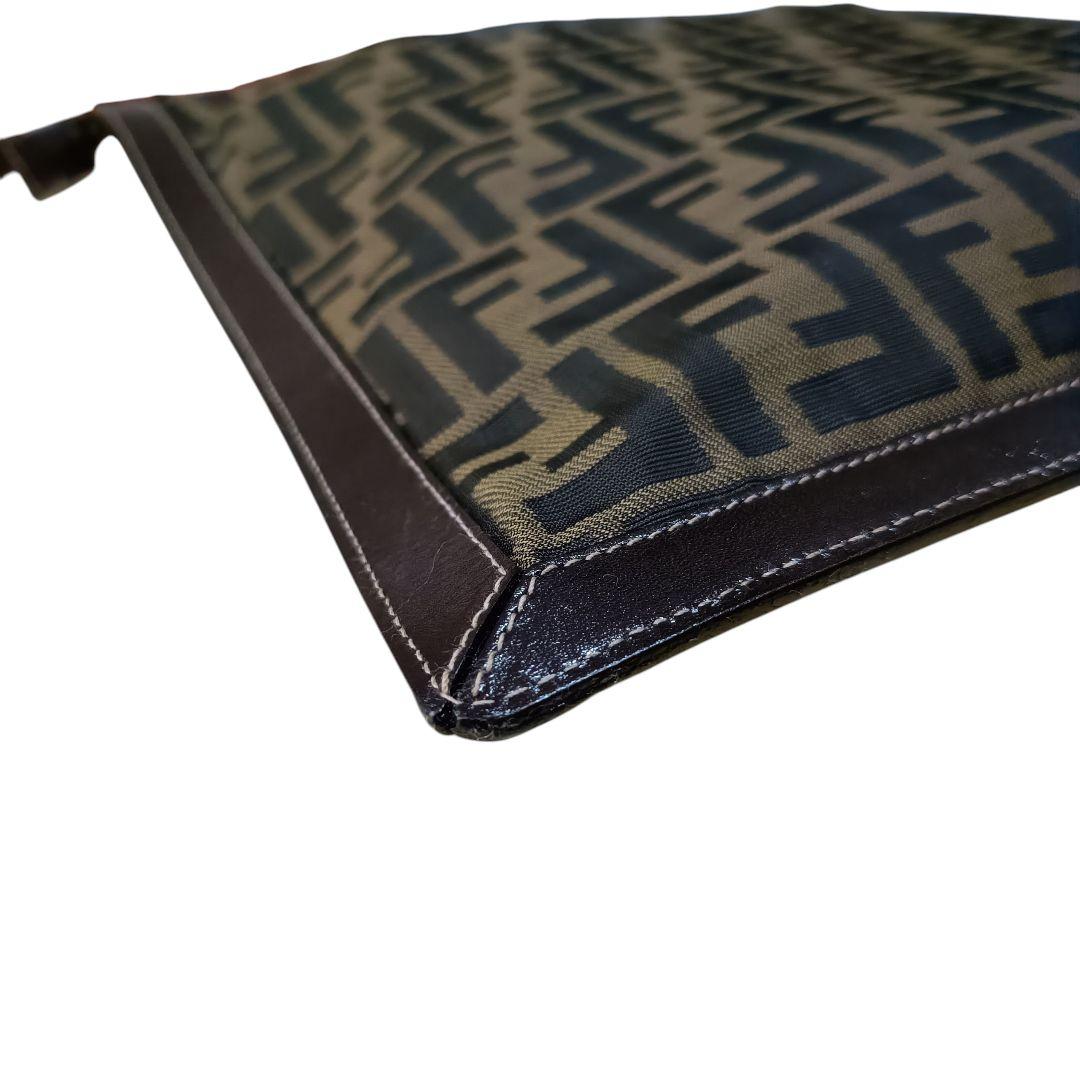 FENDI フェンデ クラッチバッグ ズッカ柄 キャンバス×レザー