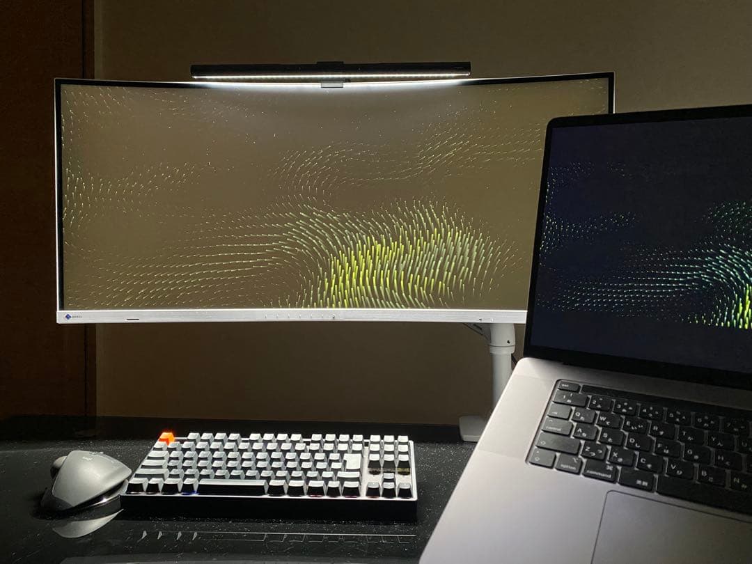 【極美品/保証有】EIZO 湾曲大型モニター 白EV3895-WT 定価20万超