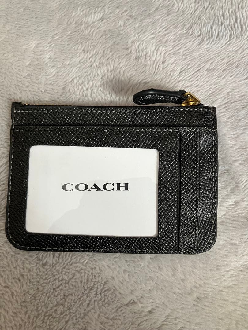 【新品・未使用】COACH ブラック レザー ケース　パスケース