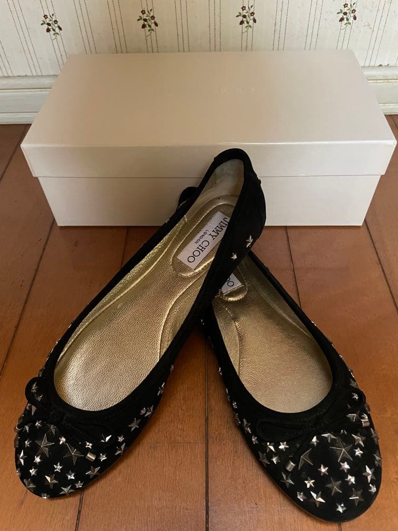 JIMMY CHOO スタースタッズ フラットシューズ