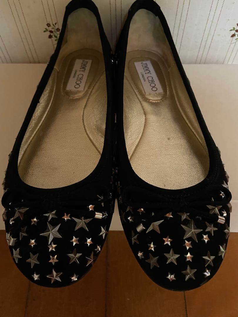 JIMMY CHOO スタースタッズ フラットシューズ