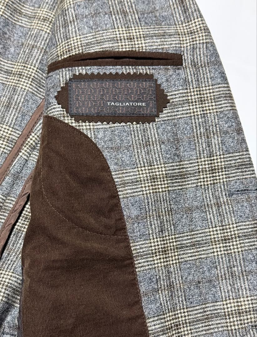 【美品】TAGLIATORE チェック柄ジャケット46(Mサイズ)イタリア製