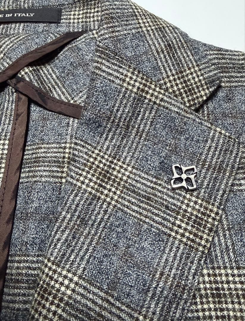 【美品】TAGLIATORE チェック柄ジャケット46(Mサイズ)イタリア製