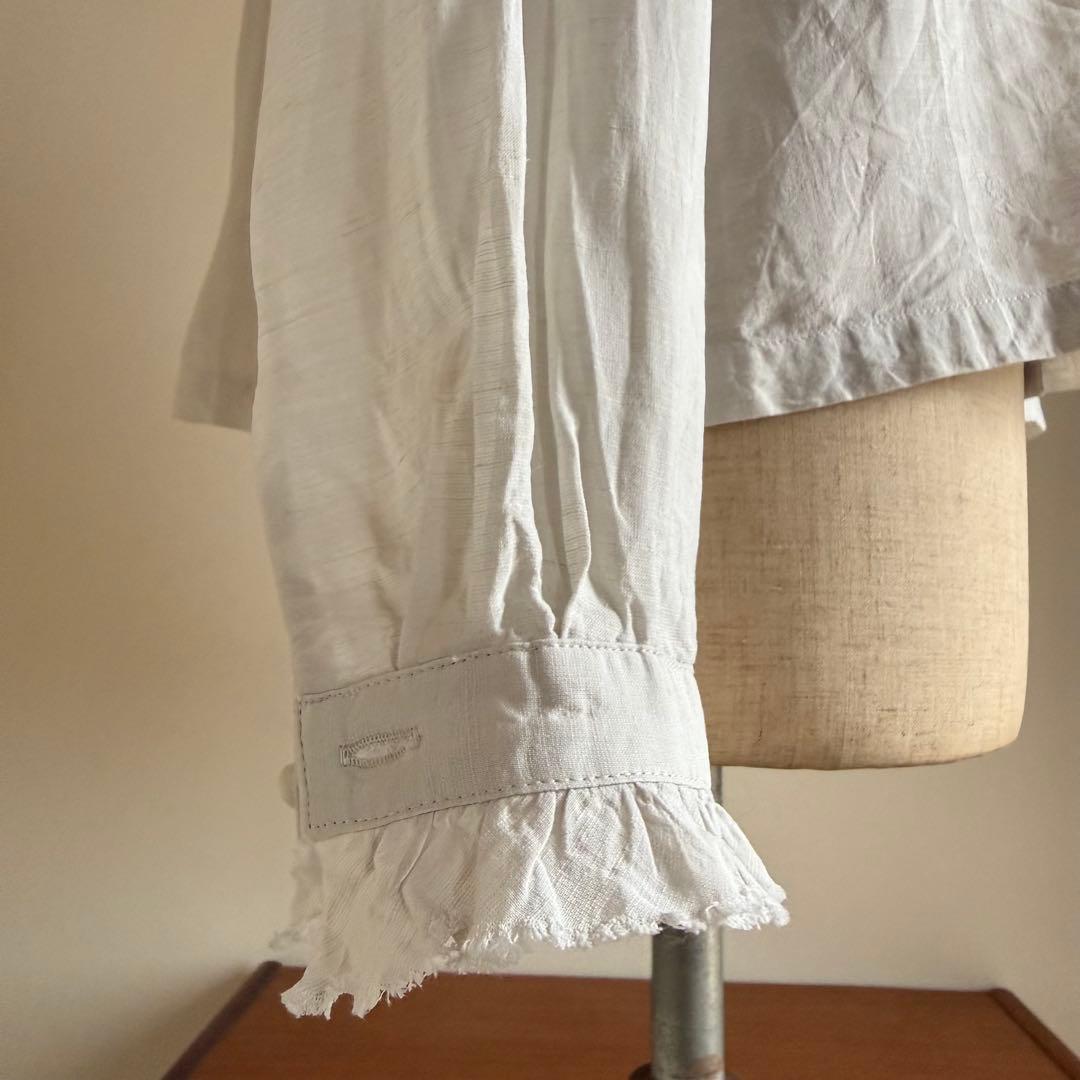 kagure かぐれ　ワッシャーフリルブラウス/ライトグレー（2025年春夏）