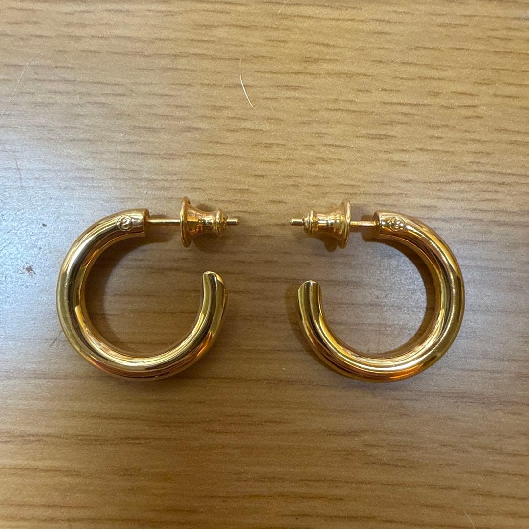 CAREERING 501 ゴールド フープピアス ケース付き