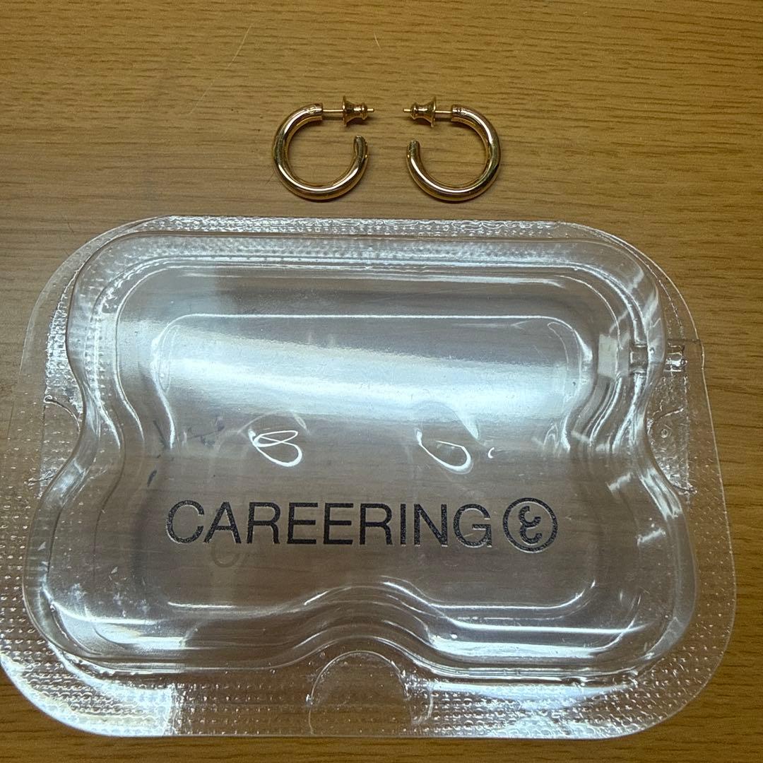 CAREERING 501 ゴールド フープピアス ケース付き