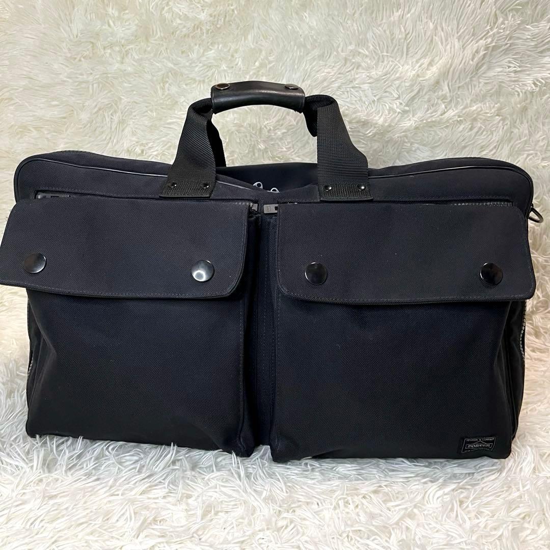 【美品】PORTER アングル ダッフルバッグ 2way 大容量 ブラック
