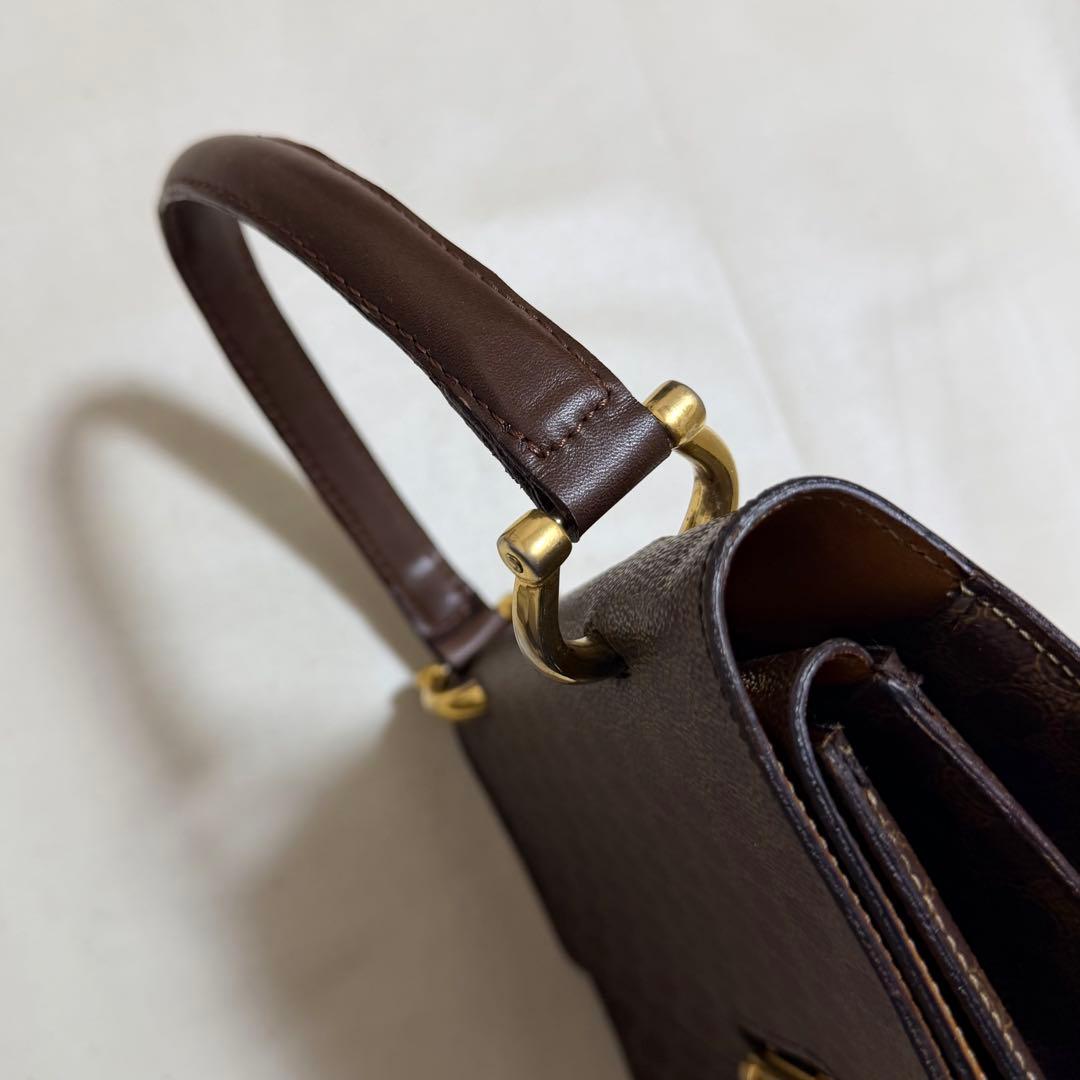 CELINE オールドセリーヌ ダブルフラップ マカダム柄 ヴィンテージF/10