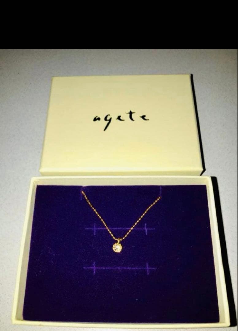 agete 一粒ダイヤ　ネックレス　k18