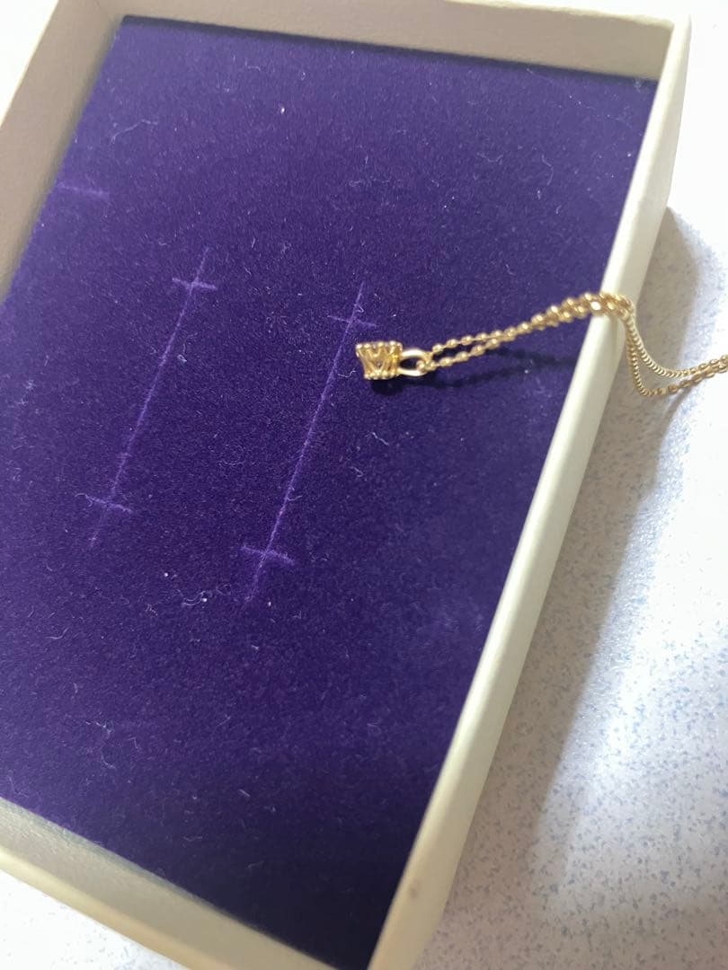 agete 一粒ダイヤ　ネックレス　k18