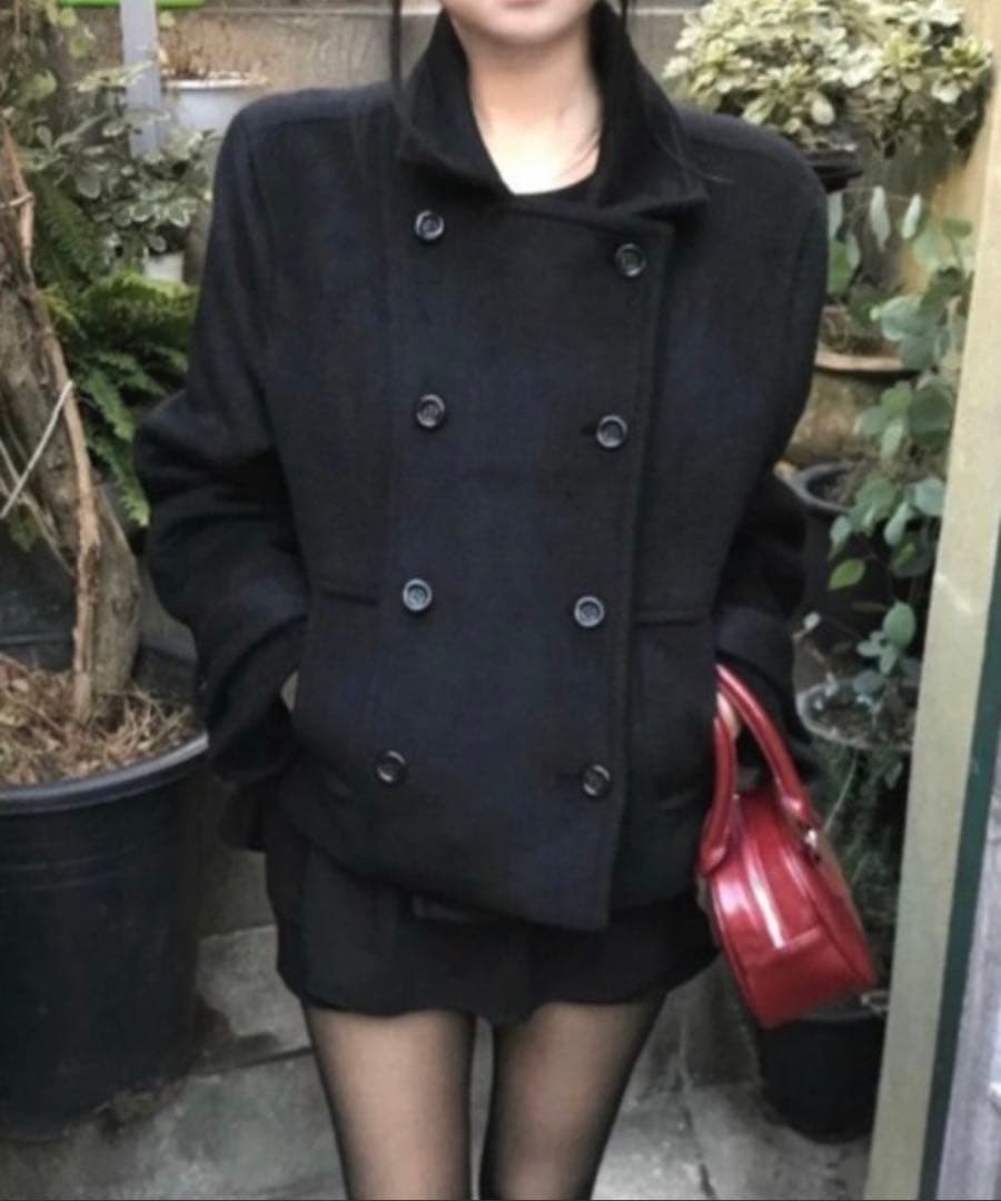 semplice ダブルブレストショートコート