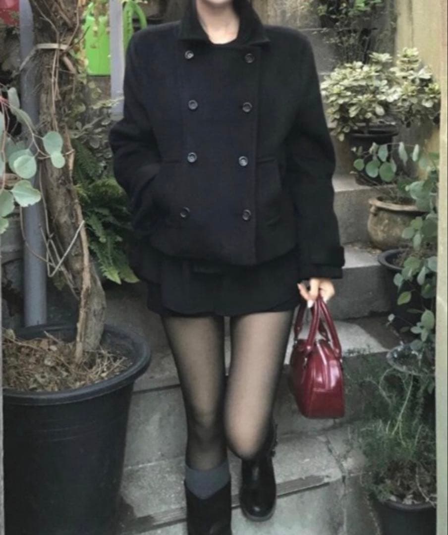 semplice ダブルブレストショートコート