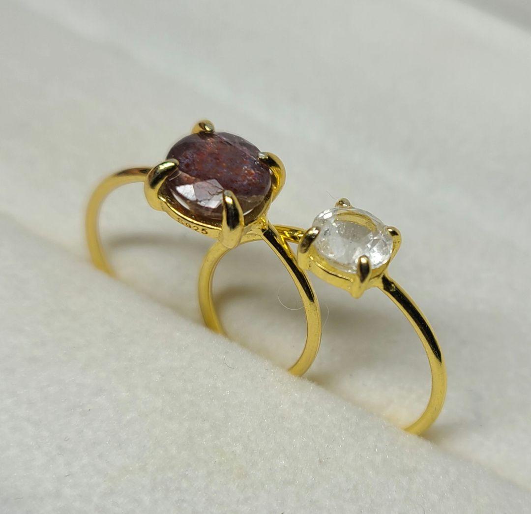 わっふる★フェナカイト、アイオライトサンストーン★リング