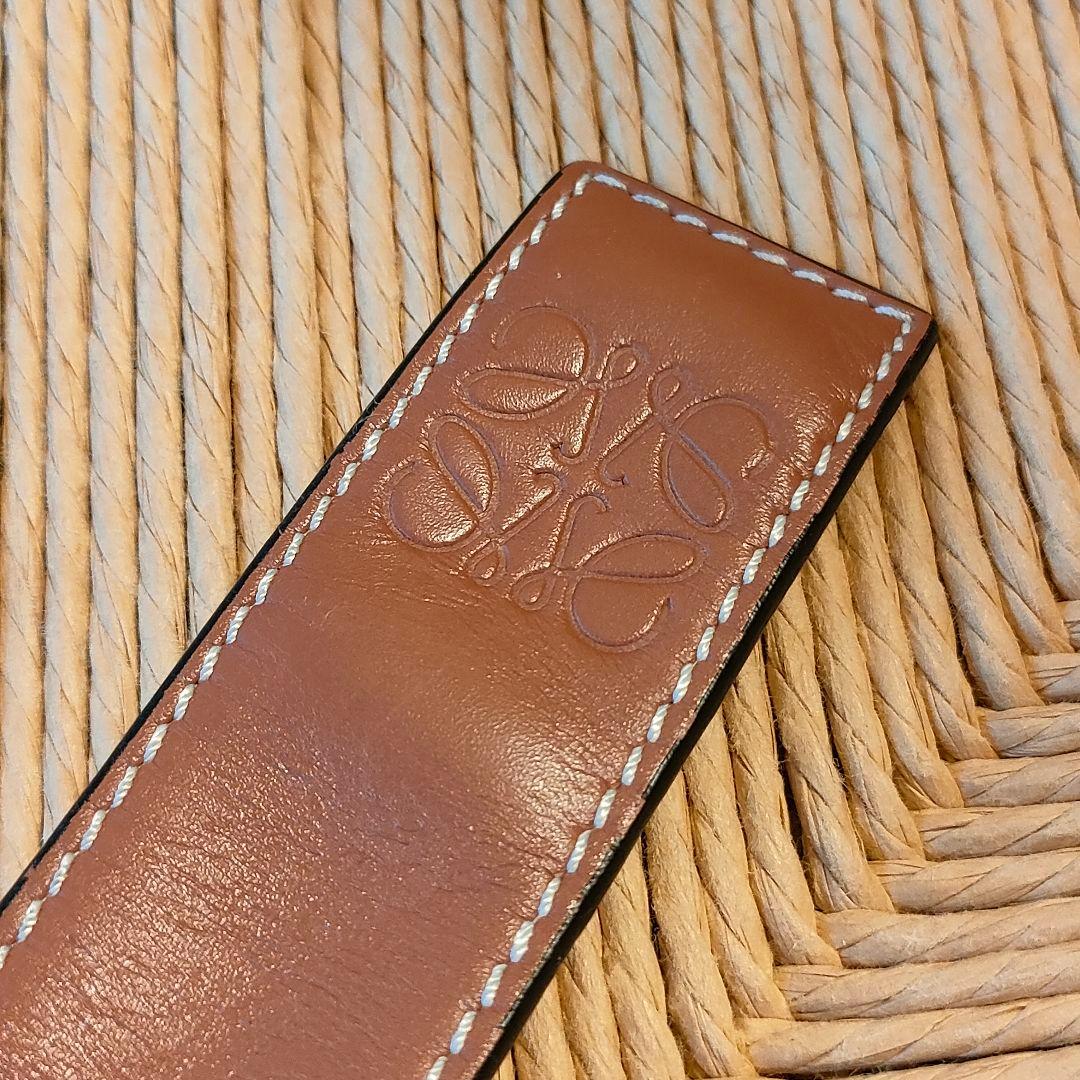 LOEWE ロエベ ブレスレット バングル レザー アナグラム タン