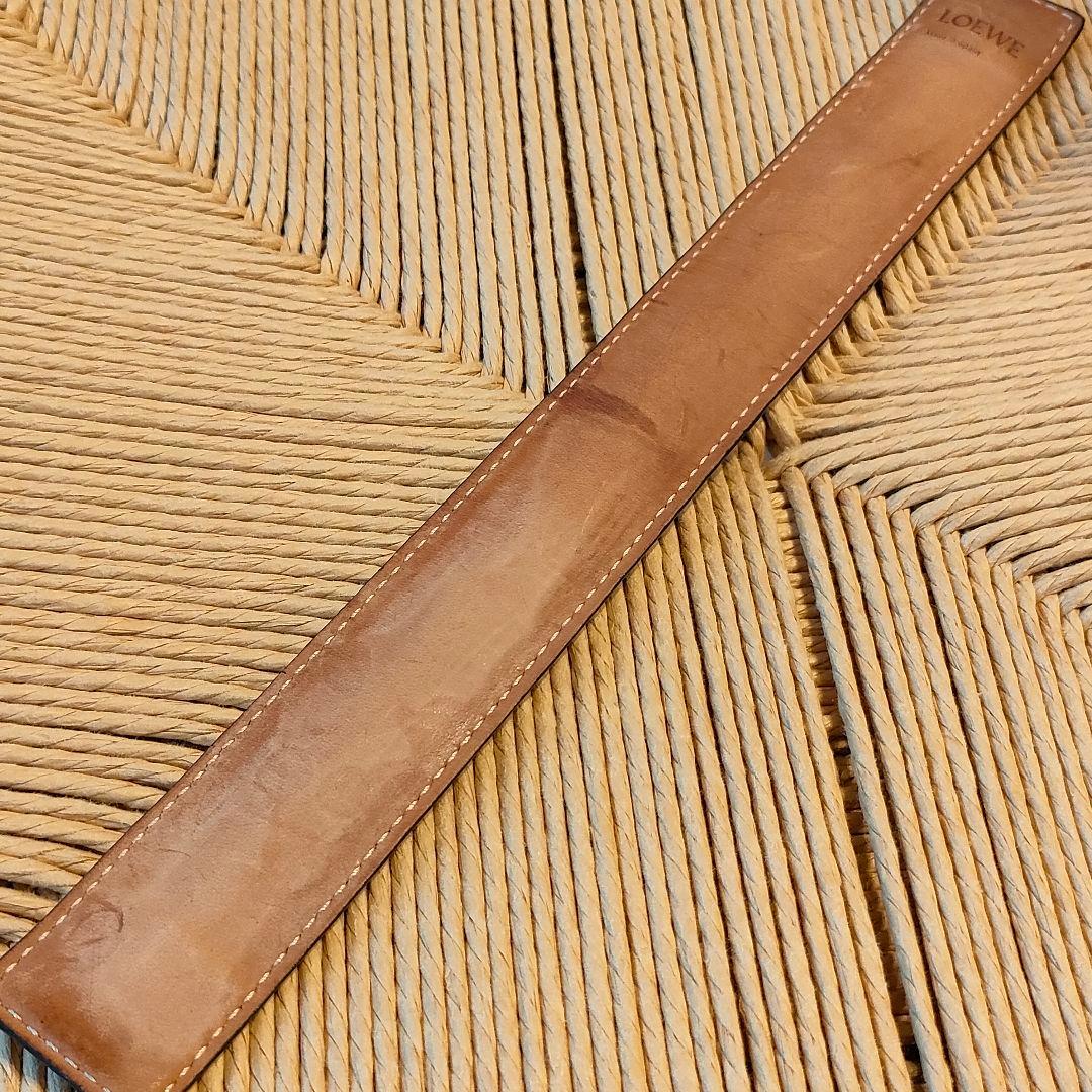 LOEWE ロエベ ブレスレット バングル レザー アナグラム タン