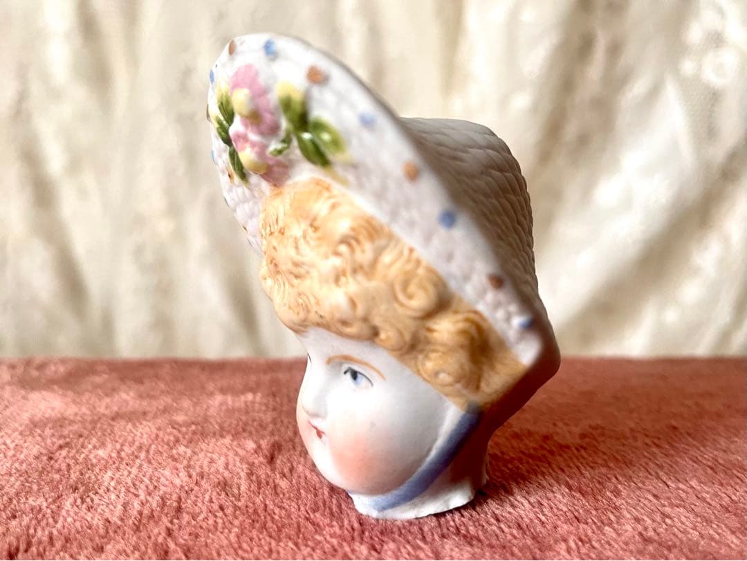 19世紀ビスクドールヘッド①フランスアンティーク　ドイツアンティーク　陶器人形