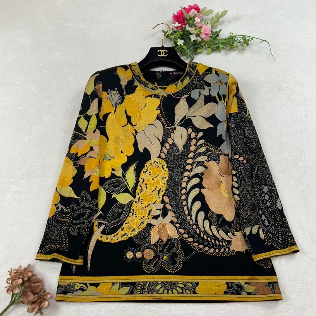 K426 新品未使用 M レオナール ウール×シルク カットソー レディース