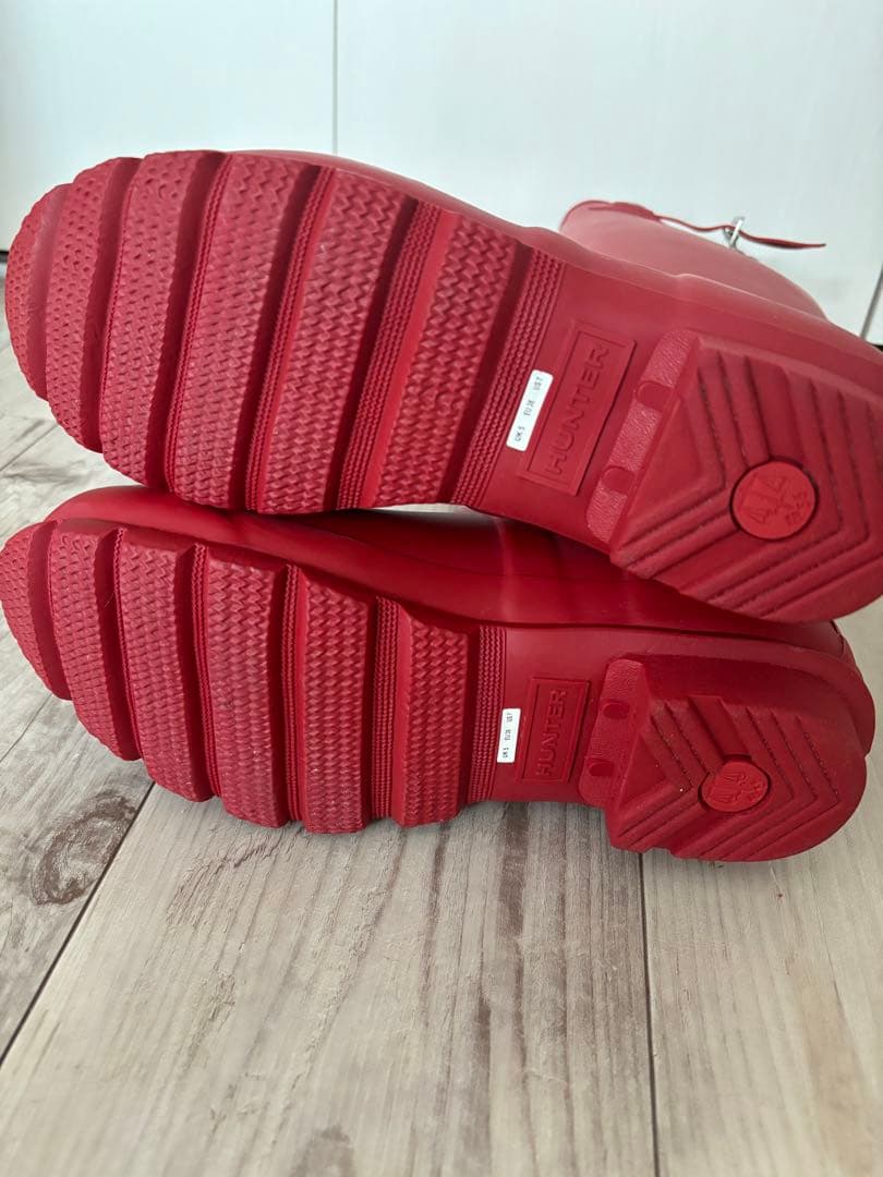 HUNTER 赤 長靴 バックル付き lovechild