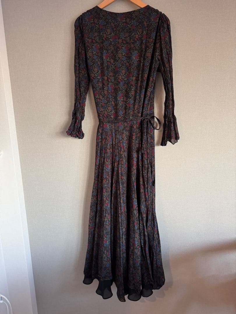 ポロラルフローレン フラワープリント長袖ラップマキシドレス