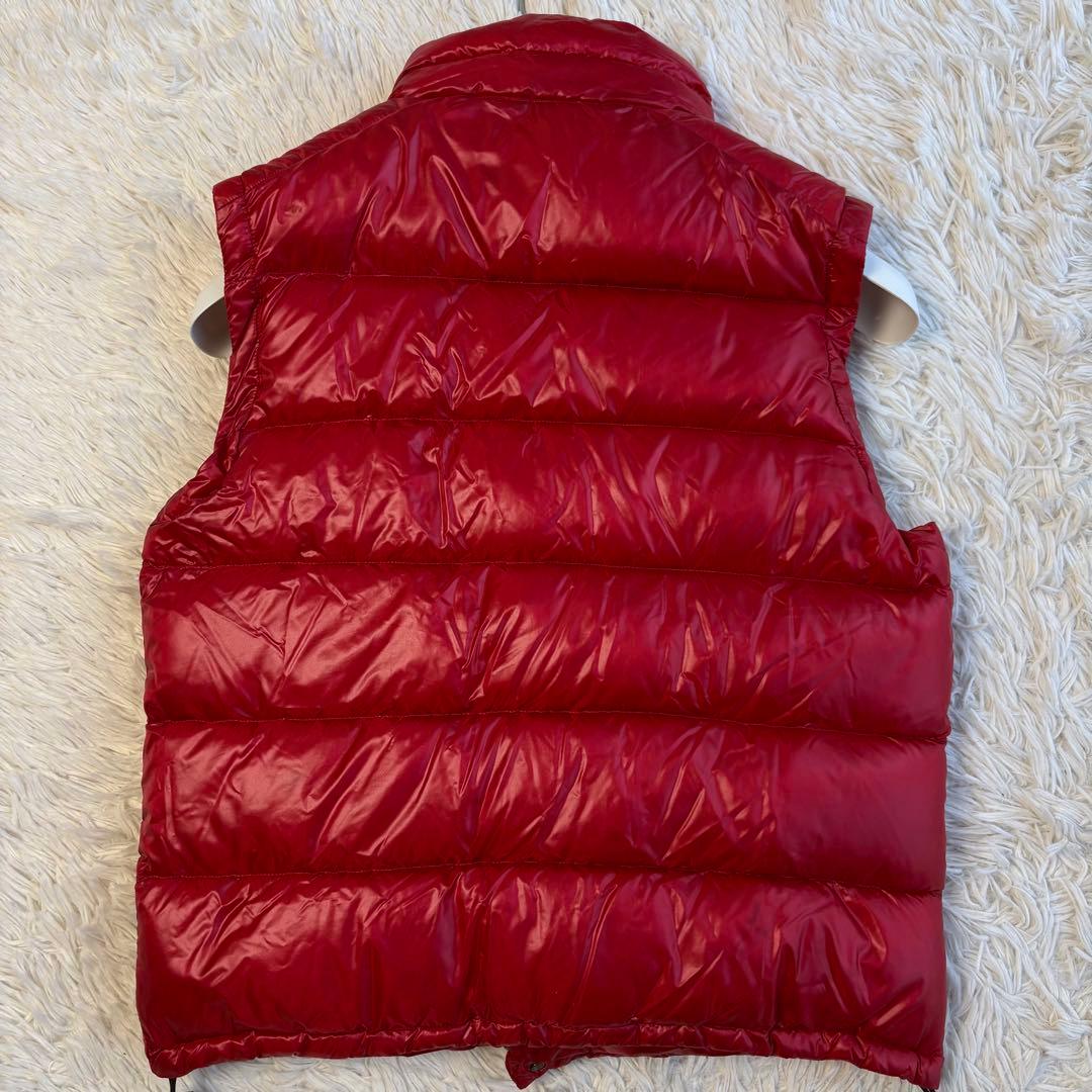 モンクレール ダウン ベスト TIB 光沢 ダブルジップ LAMPO レッド
