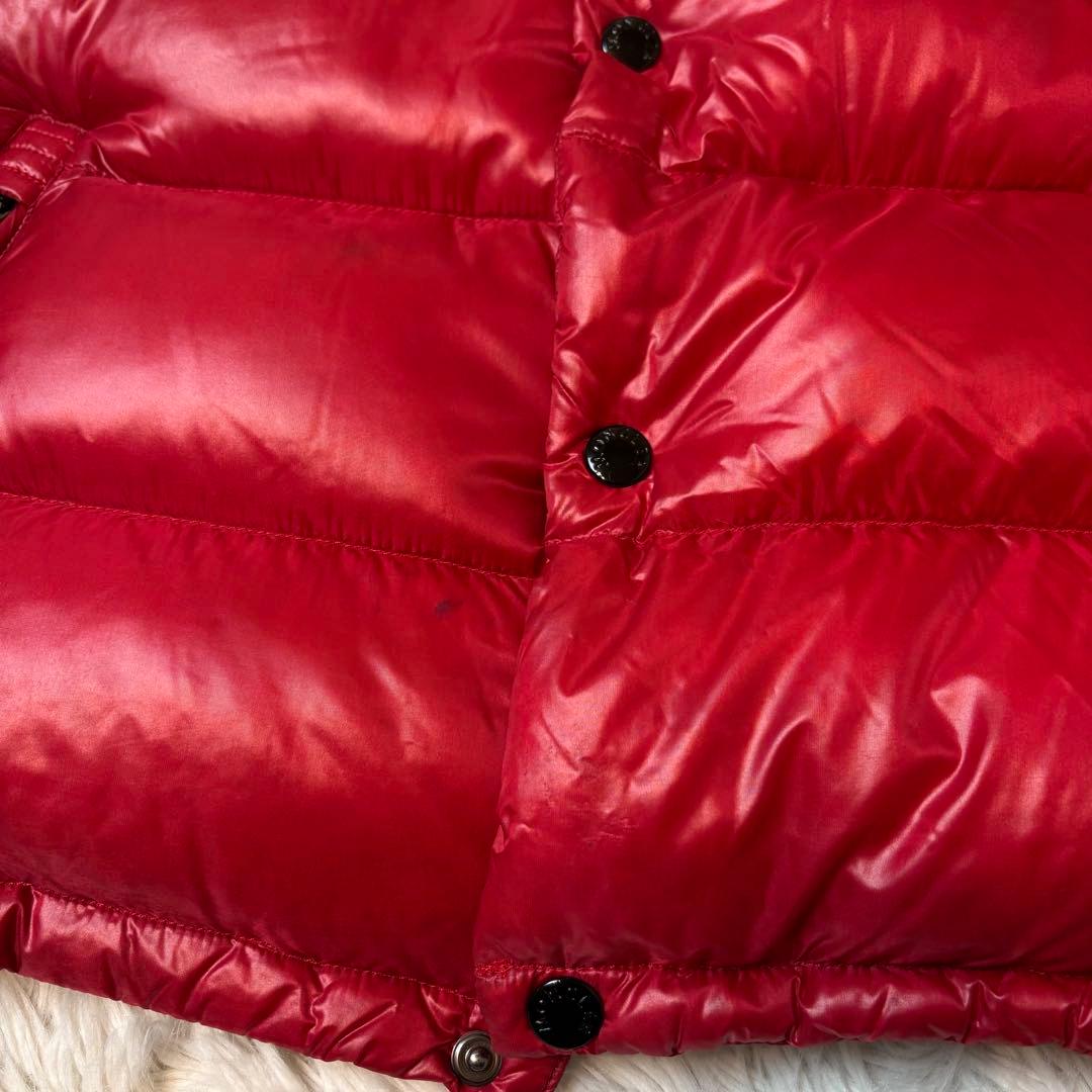 モンクレール ダウン ベスト TIB 光沢 ダブルジップ LAMPO レッド