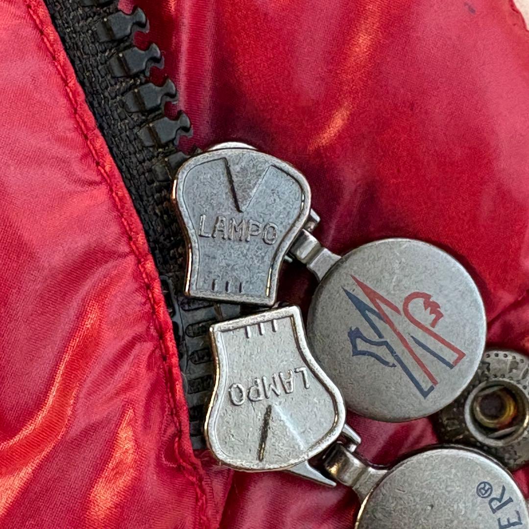 モンクレール ダウン ベスト TIB 光沢 ダブルジップ LAMPO レッド