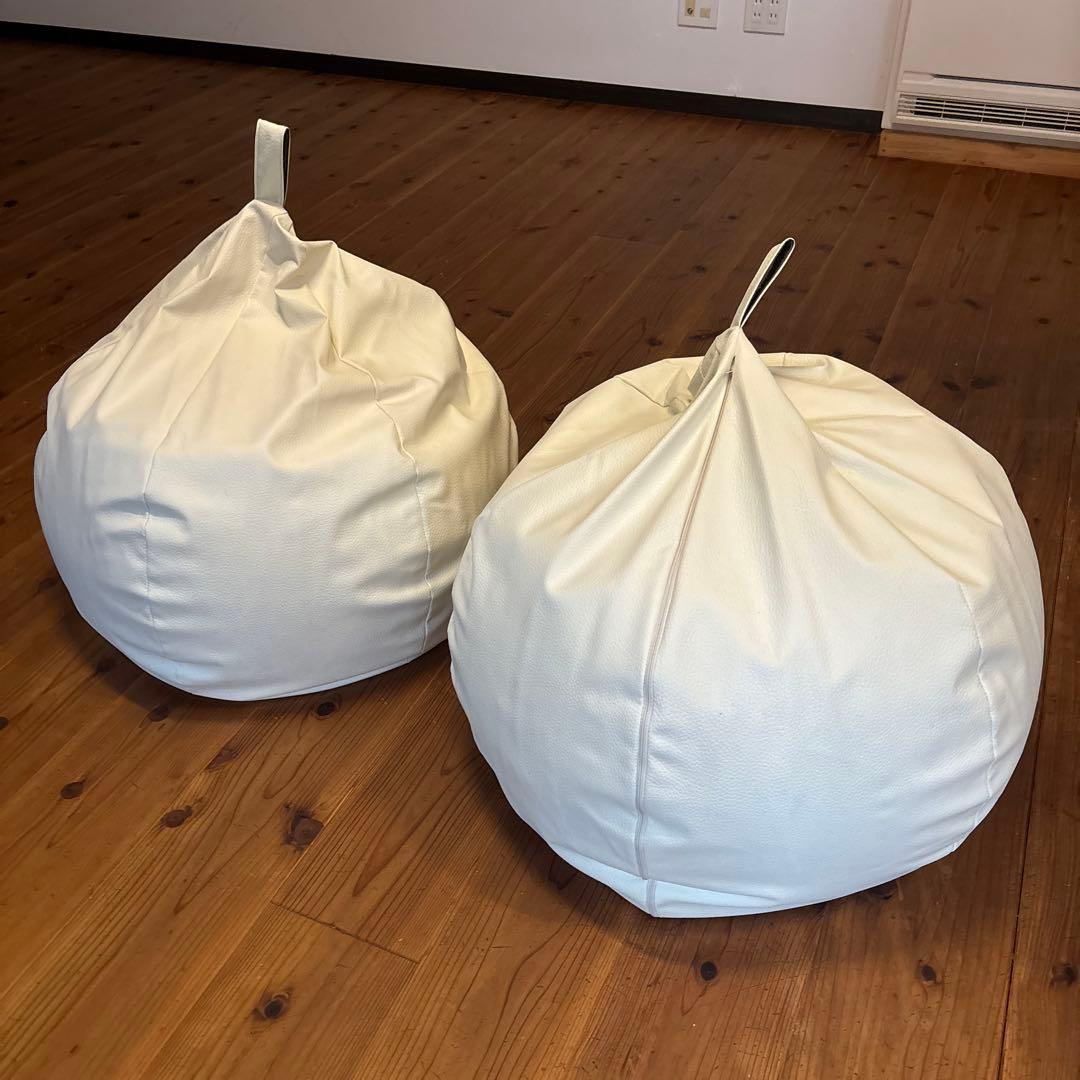 【２個】ハナロロ　オニオンクッション80L　レザーカバー　色：ベージュ