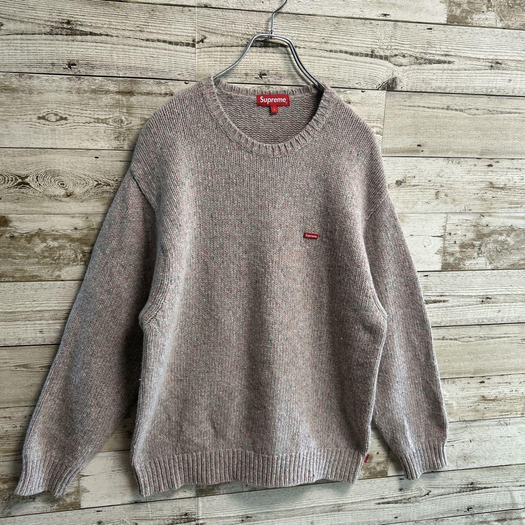 193【人気Lサイズ】シュプリーム♤刺繍スモールボックスロゴ　ニットセーター