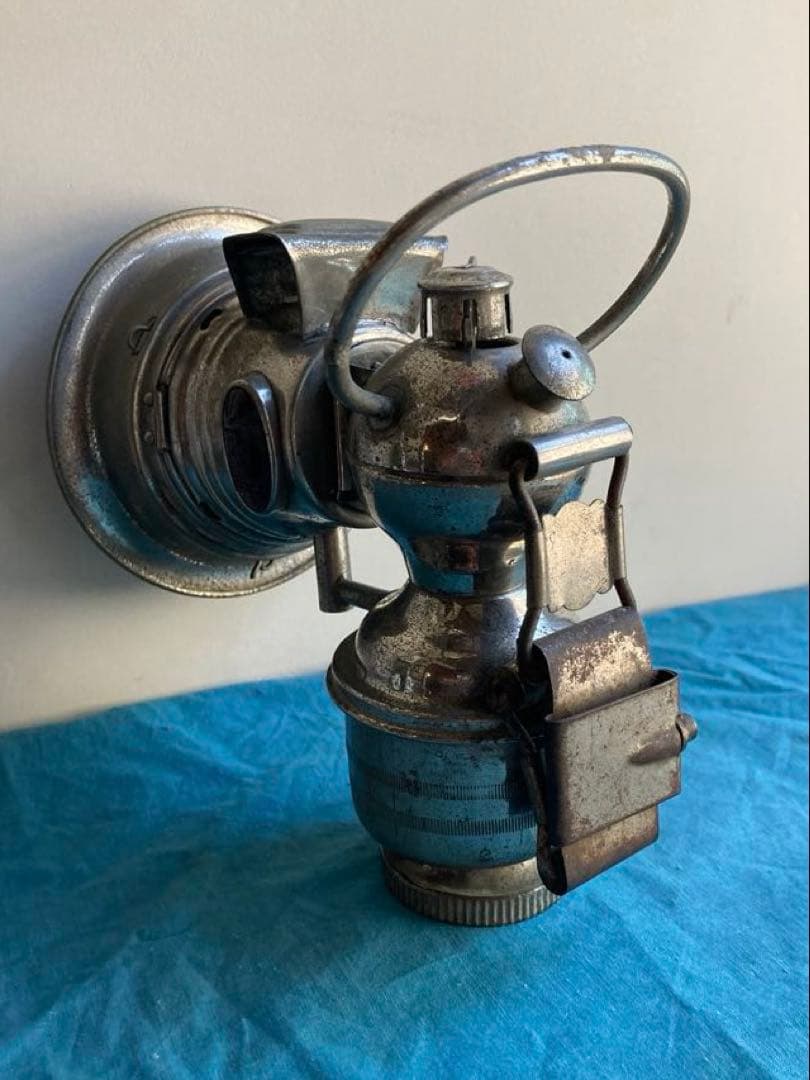 古道具　戦前　カーバイトランプ　アセチレンランプ　自転車用