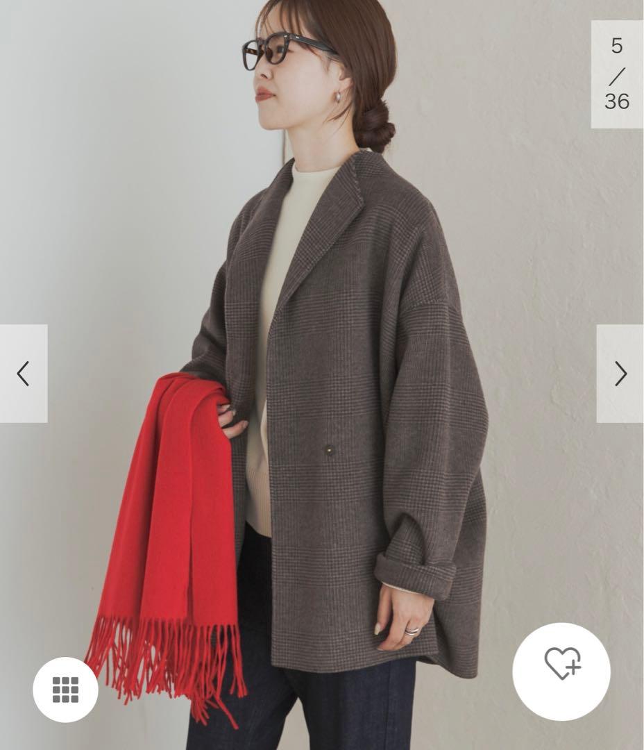 新品タグ付◉ BROWNCHECK DOORS ウールリバーミドルガウンコート