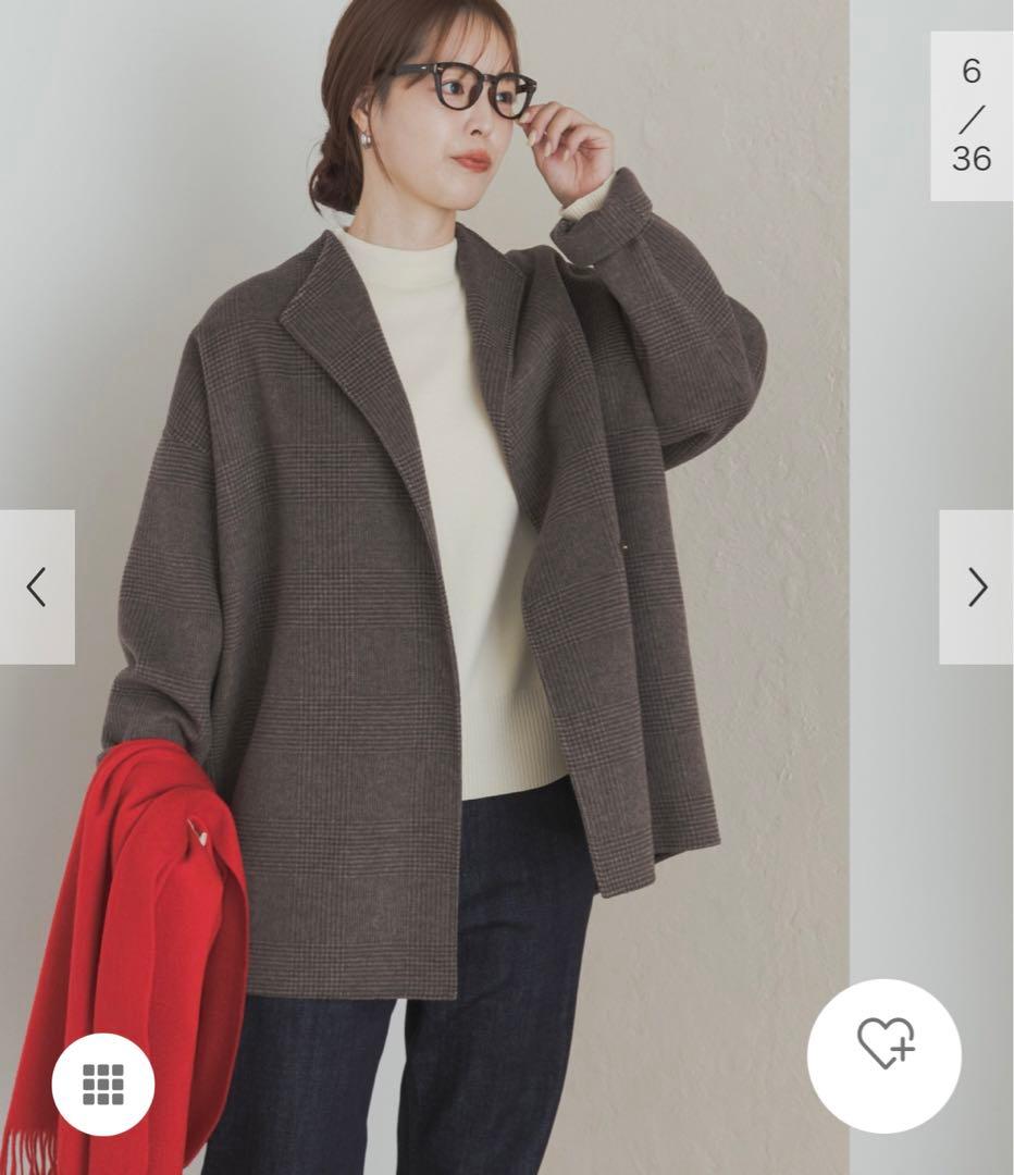 新品タグ付◉ BROWNCHECK DOORS ウールリバーミドルガウンコート