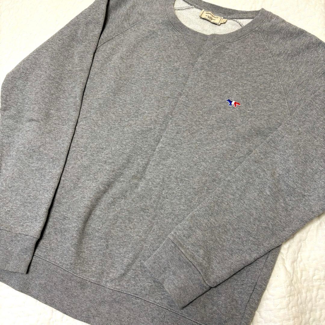 MAISON KITSUNÉ グレー クルーネック トレーナー メゾンキツネ Ｌ