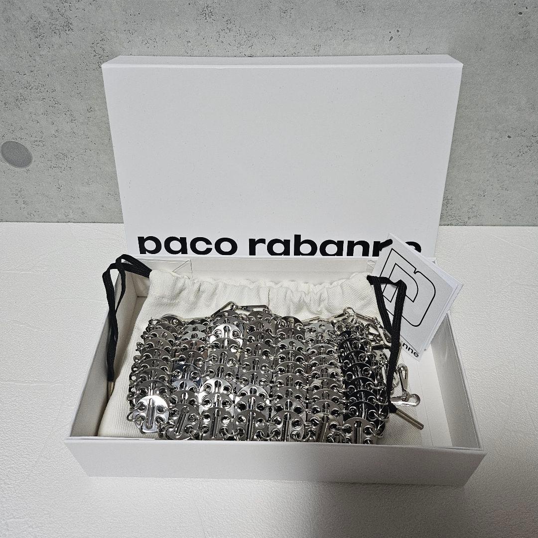 paco rabanne シグネチャー ショルダーバッグ シルバー ナノ