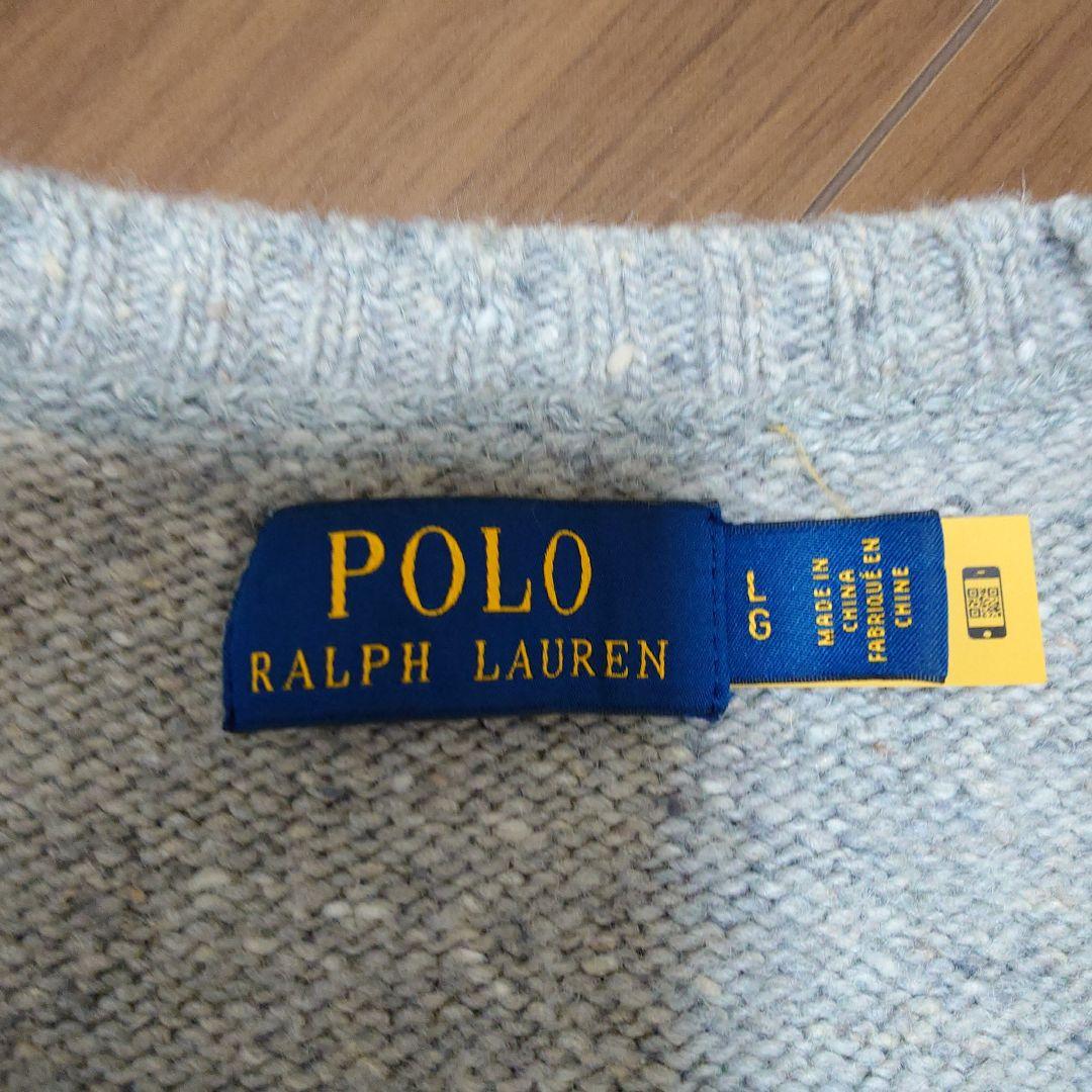 ​極美品ポロラルフローレン POLOロゴ ニット セーター グレー L 現行タグ