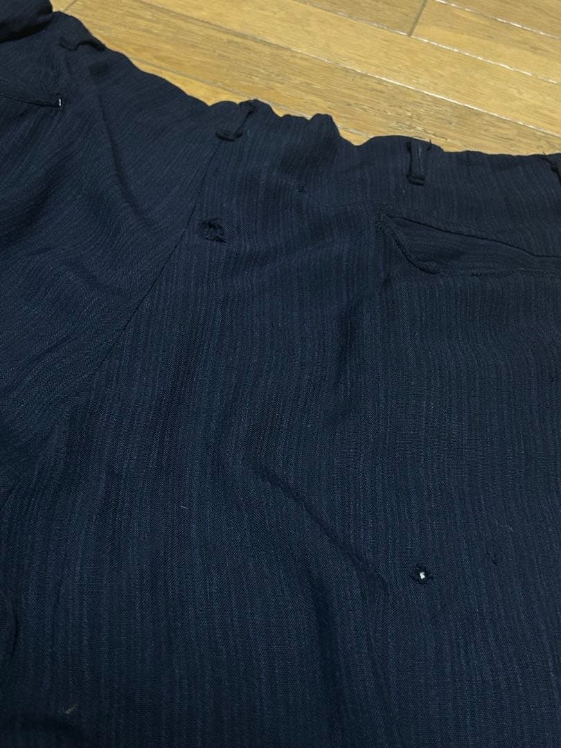 パンツ 50s Black rayon slacks. Blue stripe.