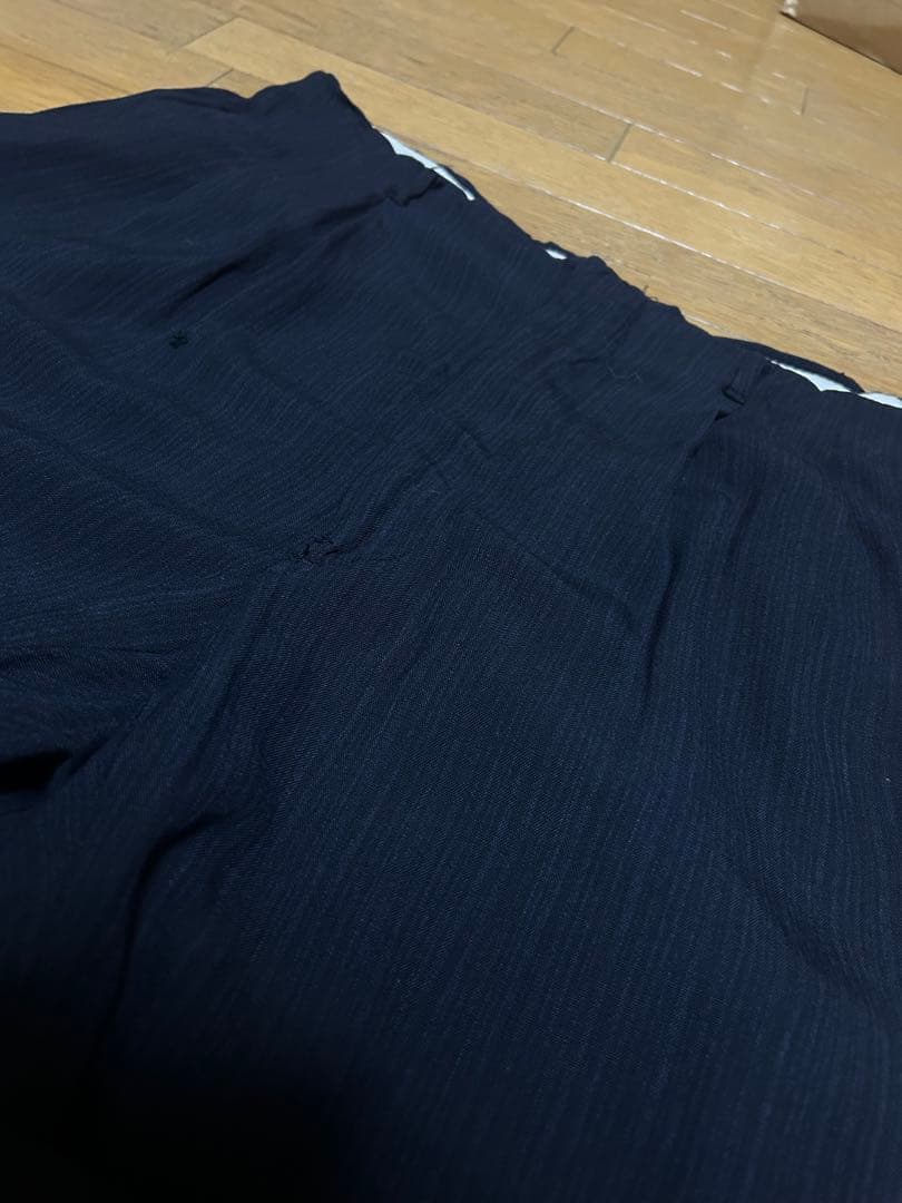 パンツ 50s Black rayon slacks. Blue stripe.