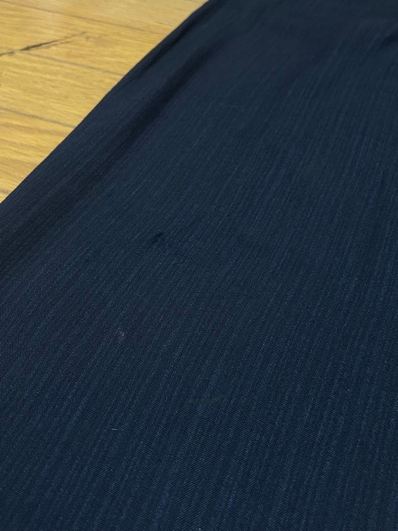 パンツ 50s Black rayon slacks. Blue stripe.