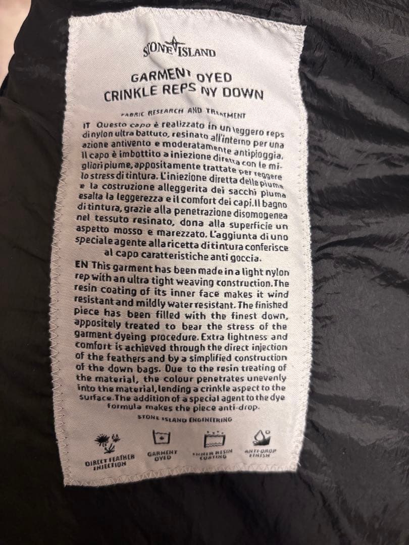 ストーンアイランド　ダウン　BLACK