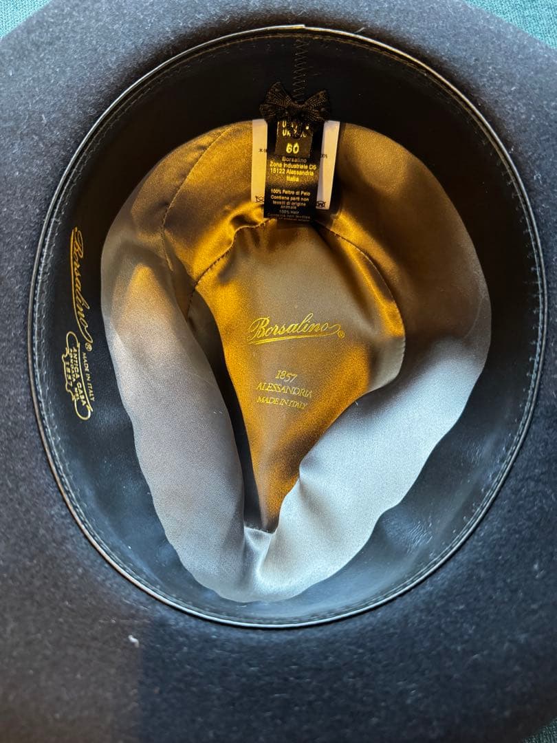Borsalino 黒 ウールハット 60