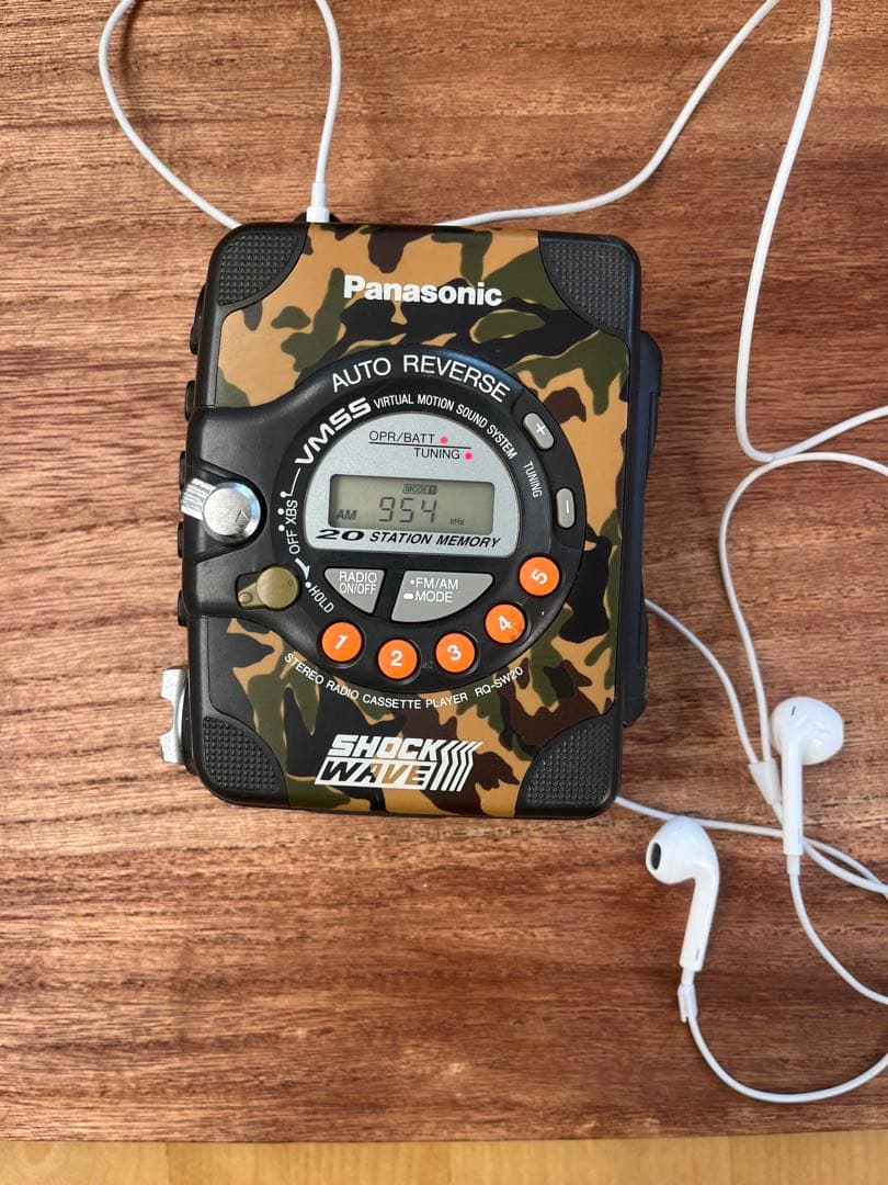 パナソニック　ショックウェーブ　RQ-SW20 迷彩　　カモ　ラジオ　平成レトロ